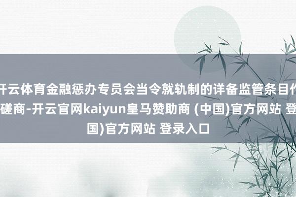 开云体育金融惩办专员会当令就轨制的详备监管条目作进一步磋商-开云官网kaiyun皇马赞助商 (中国)官方网站 登录入口