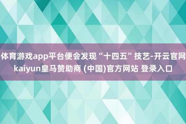 体育游戏app平台便会发现“十四五”技艺-开云官网kaiyun皇马赞助商 (中国)官方网站 登录入口
