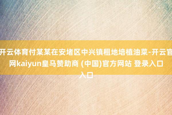 开云体育付某某在安堵区中兴镇租地培植油菜-开云官网kaiyun皇马赞助商 (中国)官方网站 登录入口