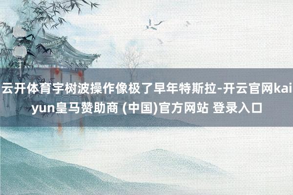 云开体育宇树波操作像极了早年特斯拉-开云官网kaiyun皇马赞助商 (中国)官方网站 登录入口